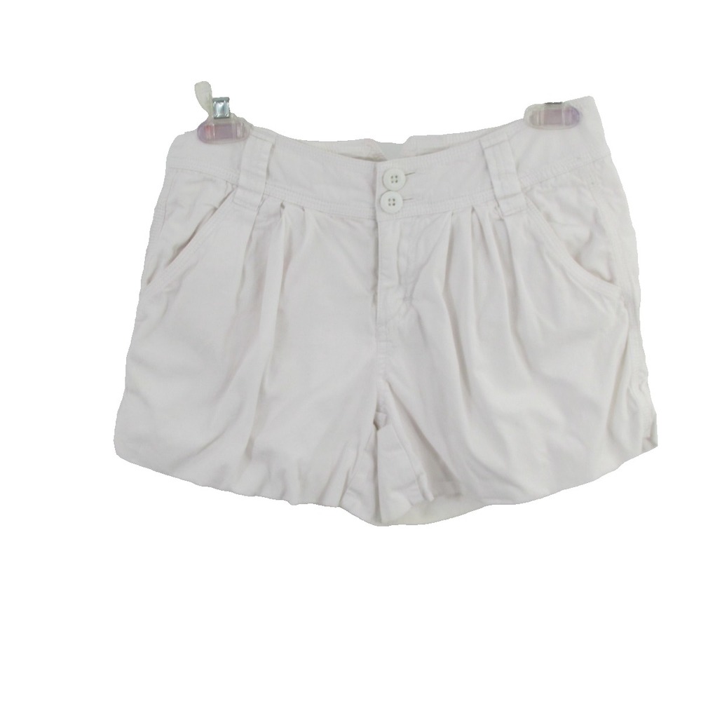 Armani Exchange Pleated Chino Shorts Womens Small 26 Waist White Low Rise Pocket